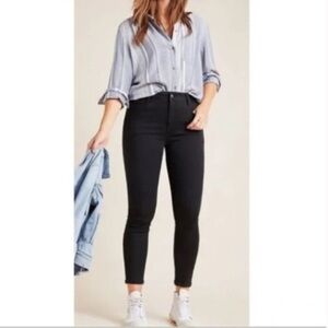 𝅺ANTHROPOLOGIE Pilcro and the Letterpress High Rise Denim Legging Jeans Black